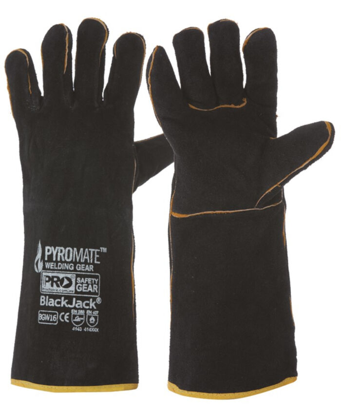 Pyromate Black Jack - Black & Gold Welders Glove | Safety Gloves | Pro ...