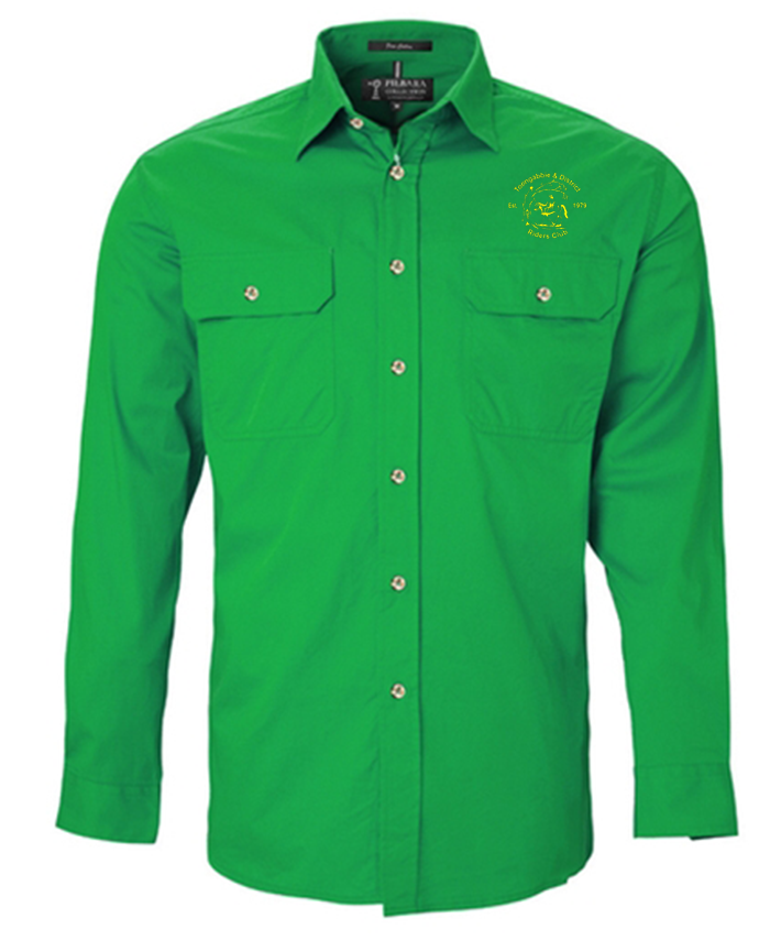 WORKWEAR, SAFETY & CORPORATE CLOTHING SPECIALISTS Open Front Men's Pilbara Shirt - Long Sleeve