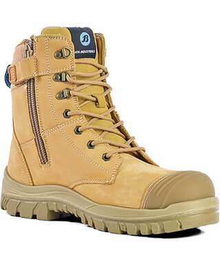 WORKWEAR, SAFETY & CORPORATE CLOTHING SPECIALISTS Wheat Nubuck Zip / Lace Up 150mm Safety Boot