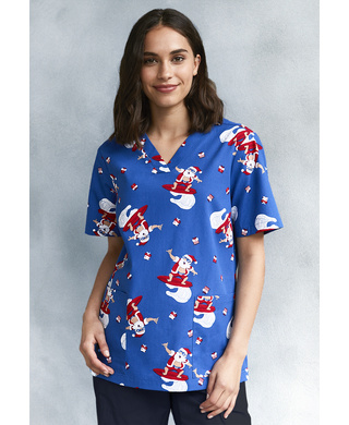 WORKWEAR, SAFETY & CORPORATE CLOTHING SPECIALISTS Womens Christmas S/S V-Neck Scrub Top