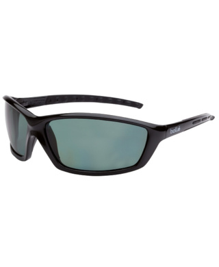 WORKWEAR, SAFETY & CORPORATE CLOTHING SPECIALISTS PROWLER Gloss Black Frame Green Polarised Lens - Soft Drawstring Pouch - Spectacles