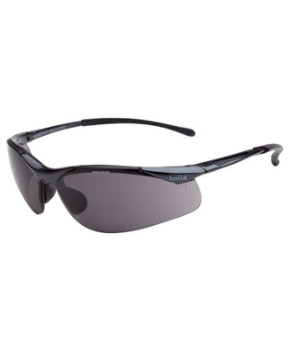 WORKWEAR, SAFETY & CORPORATE CLOTHING SPECIALISTS - CONTOUR Dark Gun Frame Grey Polarised Lens - Soft Drawstring Pouch - Spectacles