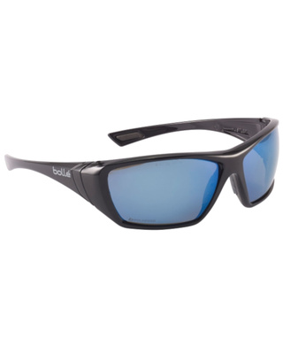 WORKWEAR, SAFETY & CORPORATE CLOTHING SPECIALISTS HUSTLER Blue Mirror Polarised AS/AF Lens - Soft Drawstring Pouch - Spectacles