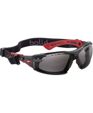 WORKWEAR, SAFETY & CORPORATE CLOTHING SPECIALISTS RUSH+ SEAL PLATINUM AS/AF Smoke Lens - Assembled with Gasket & Strap - Spectacles