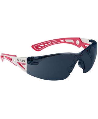 WORKWEAR, SAFETY & CORPORATE CLOTHING SPECIALISTS RUSH+ SMALL Pink / White Temples PLATINUM AS/AF Smoke Lens - Proudly Supporting Breast Cancer Network Australia