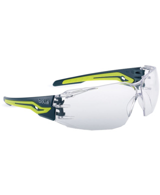 WORKWEAR, SAFETY & CORPORATE CLOTHING SPECIALISTS SILEX+ Forest / Yellow Temples Platinum AS/AF Clear Lens