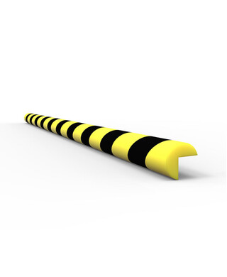 WORKWEAR, SAFETY & CORPORATE CLOTHING SPECIALISTS - Anti Collision Strip 1m Polyurethane Black/Yellow - V Profile