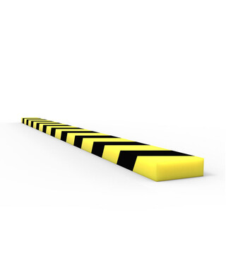 WORKWEAR, SAFETY & CORPORATE CLOTHING SPECIALISTS - Anti Collision Strip 1m Polyurethane Black/Yellow - Rectangular Profile