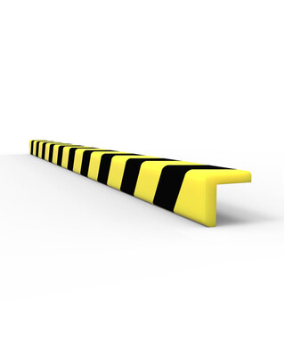 WORKWEAR, SAFETY & CORPORATE CLOTHING SPECIALISTS - Anti Collision Strip 1m Polyurethane Black/Yellow - L Profile