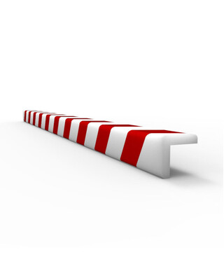 WORKWEAR, SAFETY & CORPORATE CLOTHING SPECIALISTS - Anti Collision Strip 1m Polyurethane Red/White - L Profile