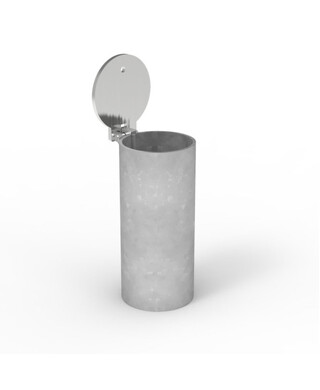 WORKWEAR, SAFETY & CORPORATE CLOTHING SPECIALISTS - Cam-lok Removable Bollard 90mm Core Drilled Sleeve - Stainless Steel Lid