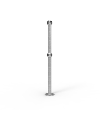 WORKWEAR, SAFETY & CORPORATE CLOTHING SPECIALISTS - Ball Fence Corner Post Surface Mounted - Galvanised