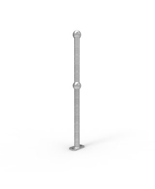 WORKWEAR, SAFETY & CORPORATE CLOTHING SPECIALISTS - Ball Fence End Post Surface Mounted - Galvanised