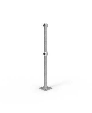 WORKWEAR, SAFETY & CORPORATE CLOTHING SPECIALISTS - Ball Fence Gate Post For W-Beam Surface Mounted - Galvanised