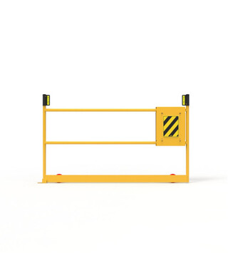 WORKWEAR, SAFETY & CORPORATE CLOTHING SPECIALISTS - Ball Fence Roller Gate 1500mm Opening - Powder Coated Safety Yellow