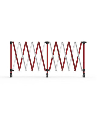 WORKWEAR, SAFETY & CORPORATE CLOTHING SPECIALISTS - Port-a-Guard Expandable Barrier 6m - Red/White