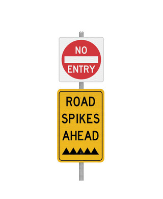 WORKWEAR, SAFETY & CORPORATE CLOTHING SPECIALISTS - NO ENTRY Road Spikes - Sign Kit