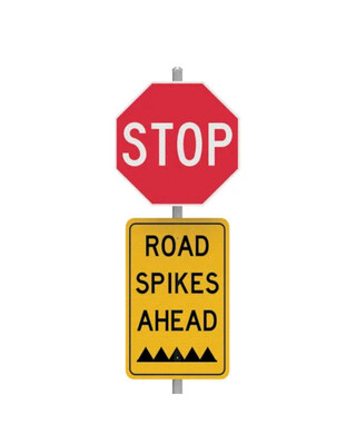 WORKWEAR, SAFETY & CORPORATE CLOTHING SPECIALISTS - STOP Road Spikes - Sign Kit