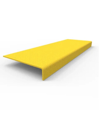 WORKWEAR, SAFETY & CORPORATE CLOTHING SPECIALISTS - Anti-Slip Stair Nosing 450 x 152 x 30mm - FRP Yellow