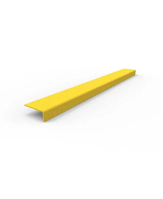 WORKWEAR, SAFETY & CORPORATE CLOTHING SPECIALISTS - Anti-Slip Stair Nosing 750 x 76 x 30mm - FRP Yellow