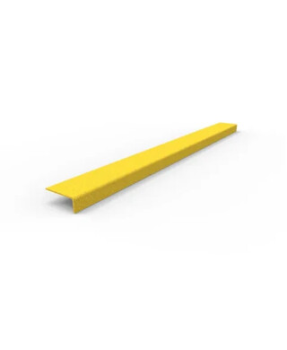 WORKWEAR, SAFETY & CORPORATE CLOTHING SPECIALISTS - Anti-Slip Stair Nosing 900 x 76 x 30mm - FRP Yellow