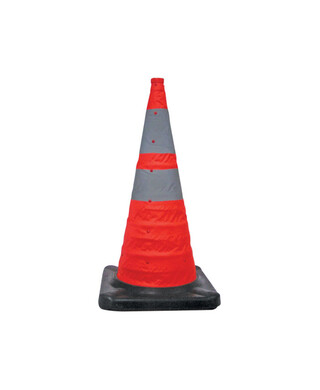 WORKWEAR, SAFETY & CORPORATE CLOTHING SPECIALISTS - Traffic Cone - 720mm Collapsible - Rubber Base