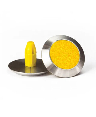 WORKWEAR, SAFETY & CORPORATE CLOTHING SPECIALISTS Warning Tactile Round Yellow Carborundum Infill Pack of 100 - 316 Stainless Steel