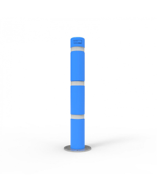 WORKWEAR, SAFETY & CORPORATE CLOTHING SPECIALISTS - Bollard 140mm Surface Mounted, Skinz Bollard Sleeve and White Refl. Tape - Disability Blue