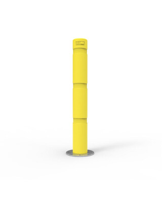 WORKWEAR, SAFETY & CORPORATE CLOTHING SPECIALISTS - Bollard 140mm Surface Mounted with Skinz Bollard Sleeve - Safety Yellow