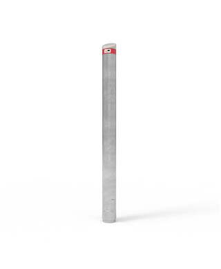 WORKWEAR, SAFETY & CORPORATE CLOTHING SPECIALISTS - Bollard 140mm Below Ground with Cast Aluminium Angled Cap - Galvanised