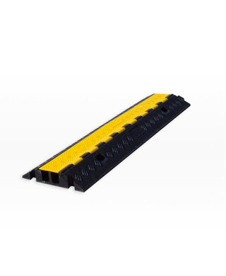 WORKWEAR, SAFETY & CORPORATE CLOTHING SPECIALISTS Cable Protector - 2 Channel - Rubber with Rubber/Plastic Lid - Black/Yellow