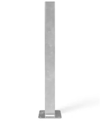 WORKWEAR, SAFETY & CORPORATE CLOTHING SPECIALISTS - Bollard 90mm Square Surface Mounted - Galvanised and Custom Colour