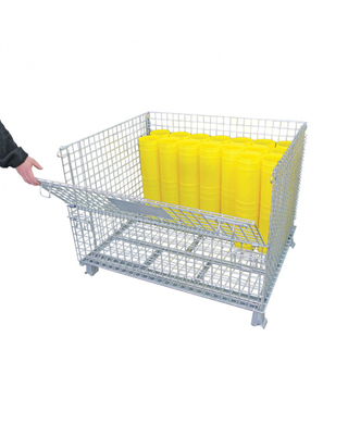 WORKWEAR, SAFETY & CORPORATE CLOTHING SPECIALISTS - Collapsible Mesh Storage Cage 1200 x 1000 x 860mm - Galvanised