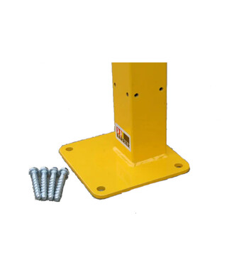 WORKWEAR, SAFETY & CORPORATE CLOTHING SPECIALISTS - De-Fence End Post Offset 1280 x 75 x 75 - Powdercoated Safety Yellow