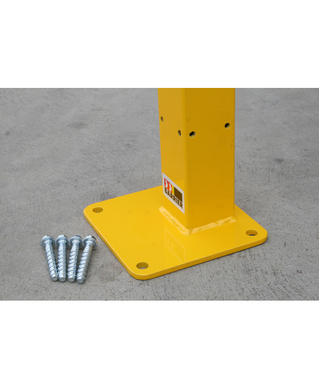 WORKWEAR, SAFETY & CORPORATE CLOTHING SPECIALISTS - De-Fence End Post Offset 2490 x 75 x 75 - Powdercoated Safety Yellow