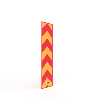 WORKWEAR, SAFETY & CORPORATE CLOTHING SPECIALISTS - Fold Down Bollard Reflective 150 x 600mm Red/Yellow Chevron Sticker