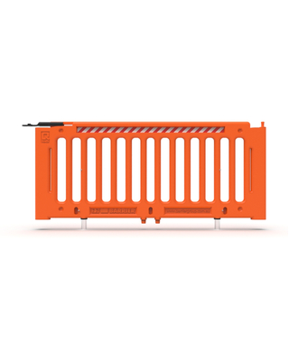 WORKWEAR, SAFETY & CORPORATE CLOTHING SPECIALISTS - Menni-Q Pedestrian Fence Panel 2130mm Long - Polyethylene Hi-Vis Orange