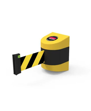 WORKWEAR, SAFETY & CORPORATE CLOTHING SPECIALISTS - Wall Mount Barrier 10m - PVC - Black/Yellow