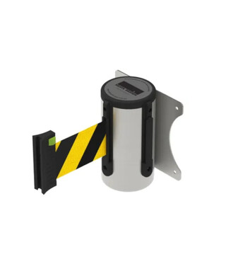 WORKWEAR, SAFETY & CORPORATE CLOTHING SPECIALISTS - Wall Mount Barrier 3m - 304 Stainless Steel - Black/Yellow