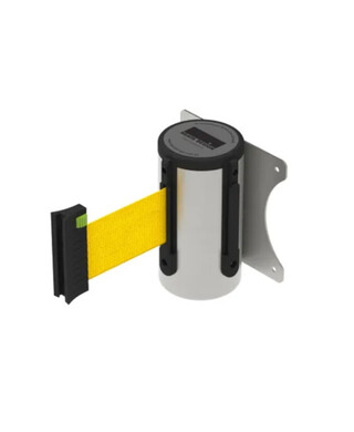 WORKWEAR, SAFETY & CORPORATE CLOTHING SPECIALISTS - Wall Mount Barrier 3m - 304 Stainless Steel - Yellow