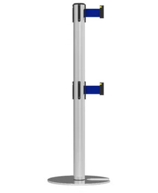 WORKWEAR, SAFETY & CORPORATE CLOTHING SPECIALISTS - Neata Double Belt Post Stackable Base Economy Stainless Steel - Blue