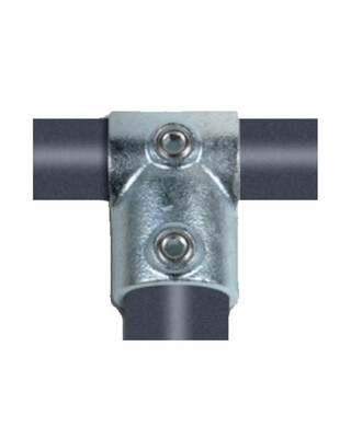 WORKWEAR, SAFETY & CORPORATE CLOTHING SPECIALISTS - NoWeld 101 - Short Tee 48.3mm Connector - Galvanised