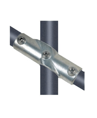 WORKWEAR, SAFETY & CORPORATE CLOTHING SPECIALISTS - NoWeld 130 -  Adjustable Mid through (30 deg to 60 deg) 48.3mm Connector - Galvanised