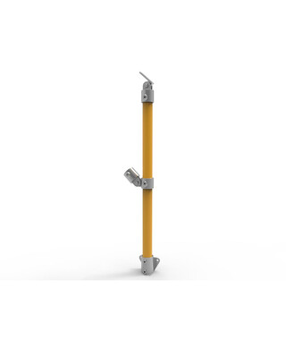 WORKWEAR, SAFETY & CORPORATE CLOTHING SPECIALISTS - NoWeld Angled End Post Vertical Mount - Galvanised and Powder Coated Yellow