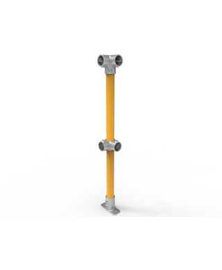 WORKWEAR, SAFETY & CORPORATE CLOTHING SPECIALISTS - NoWeld Corner Post Surface Mount - Galvanised and Powder Coated Yellow