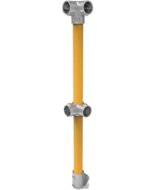 WORKWEAR, SAFETY & CORPORATE CLOTHING SPECIALISTS - NoWeld Corner Post Vertical Mount - Galvanised and Powder Coated Yellow