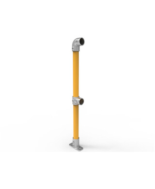 WORKWEAR, SAFETY & CORPORATE CLOTHING SPECIALISTS - NoWeld End Post Surface Mount - Galvanised and Powder Coated Yellow