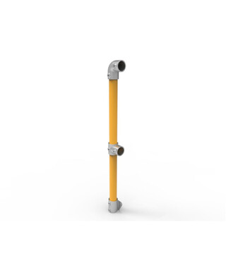 WORKWEAR, SAFETY & CORPORATE CLOTHING SPECIALISTS - NoWeld End Post Vertical Mount - Galvanised and Powder Coated Yellow