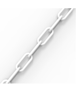 WORKWEAR, SAFETY & CORPORATE CLOTHING SPECIALISTS - Chain 6mm Plastic 25m roll - White