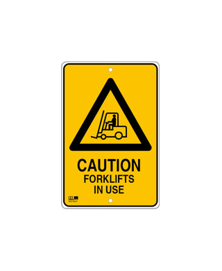 WORKWEAR, SAFETY & CORPORATE CLOTHING SPECIALISTS Pilot Sign - Caution Forklifts - 300 x 450 x 1.4mm Polypropylene